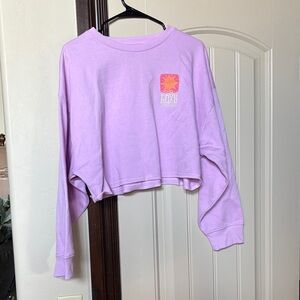 Roxy Lilac Cropped Sweatshirt with Graphic